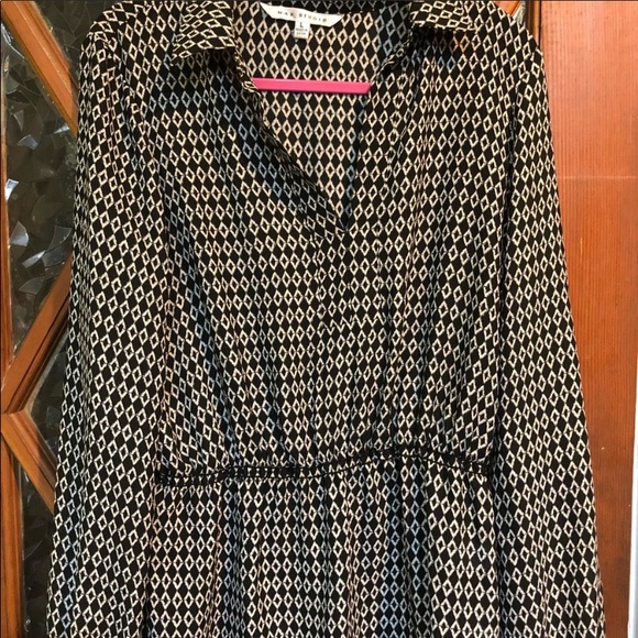 Max Studio fitted waist long sleeve shirt dress L - Picture 3 of 6